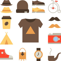 Poster - T shit icon in a collection with other items
