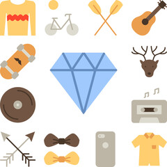 Poster - diamond, stone icon in a collection with other items
