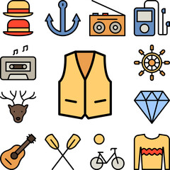 Poster - Vest icon in a collection with other items