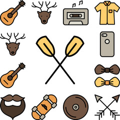 Poster - Paddle icon in a collection with other items