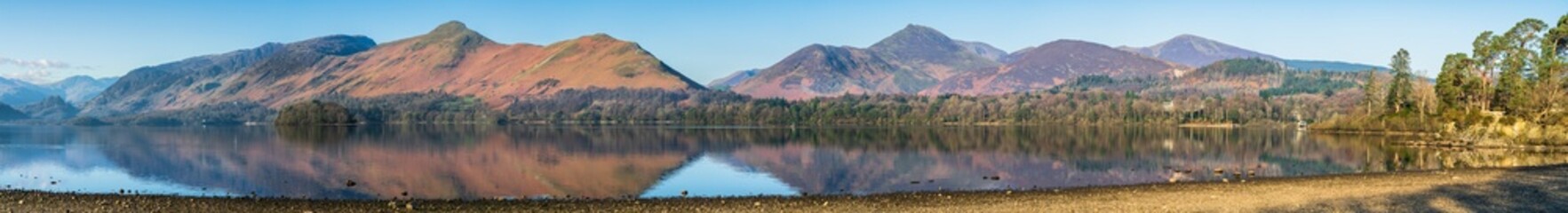 Poster - Derwentwater lake panorama in Lake District, Cumbria. England