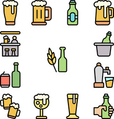 Poster - Spike, beer bottle icon in a collection with other items