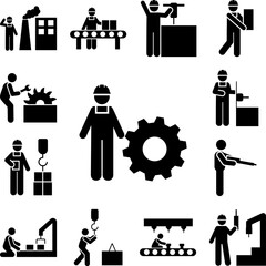 Poster - Engineering, work, industry icon in a collection with other items