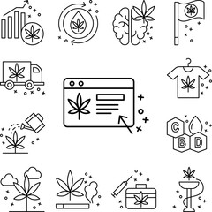 Sticker - Card medicine marijuana icon in a collection with other items