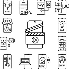Poster - Movie cinema mobile icon in a collection with other items
