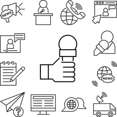 Poster - Microphone icon in a collection with other items