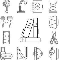 Poster - Books icon in a collection with other items