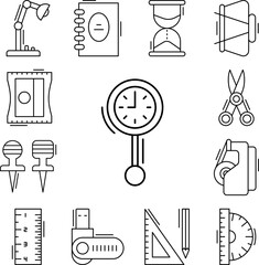 Poster - Grandfather clock icon in a collection with other items