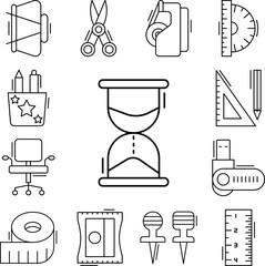 Poster - Sandglass icon in a collection with other items