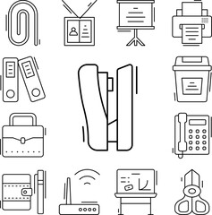 Poster - Stapler icon in a collection with other items