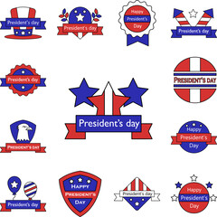 Poster - President day stars icon in a collection with other items