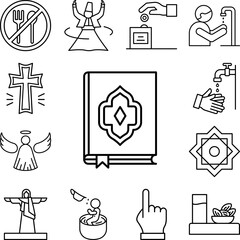 Poster - Quran, book, holy icon in a collection with other items
