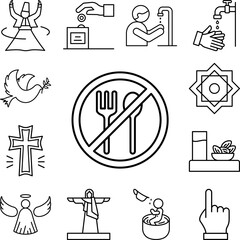 Poster - Ramadan no food sign icon in a collection with other items