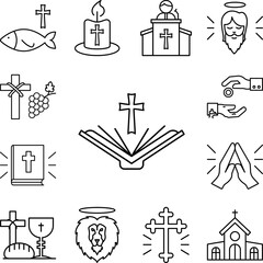 Poster - Bible, book, holy icon in a collection with other items