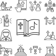 Poster - Gospel, note, Christianity icon in a collection with other items