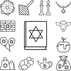Poster - Book, Hanukkah, Judaism icon in a collection with other items