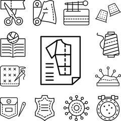 Poster - Clothes, drawing icon in a collection with other items