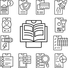 Poster - Smartphone book icon in a collection with other items