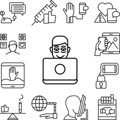 Poster - Addict, notebook icon in a collection with other items