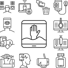 Poster - Hand, water, social addict icon in a collection with other items