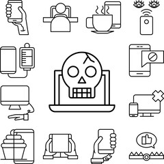Poster - Notebook, skull icon in a collection with other items