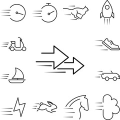 Poster - speed option icon in a collection with other items