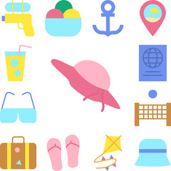 Poster - Hat, clothes icon in a collection with other items