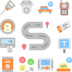 Poster - Route icon in a collection with other items