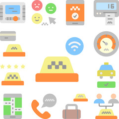 Poster - Taxi, sign icon in a collection with other items