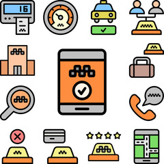 Poster - App, smartphone icon in a collection with other items