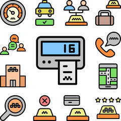 Poster - Taximeter icon in a collection with other items
