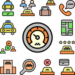 Sticker - Speedometer icon in a collection with other items