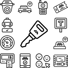 Poster - car key icon in a collection with other items