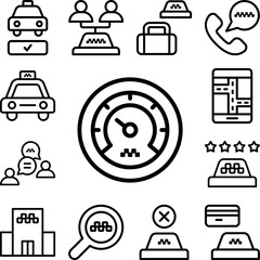 Poster - Speedometer icon in a collection with other items