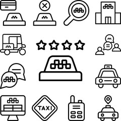 Poster - Rating, stars icon in a collection with other items