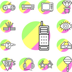 Sticker - Telephone technology icon in a collection with other items