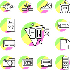 Poster - Decade the 90s icon in a collection with other items