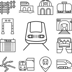 Poster - Train transport icon in a collection with other items