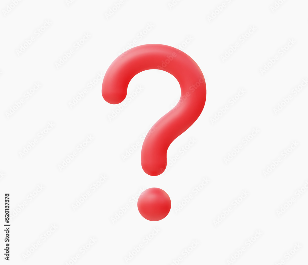 3d Realistic question mark vector Illustration Stock Vector | Adobe Stock