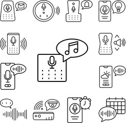 Poster - Echo dot, note, message icon in a collection with other items