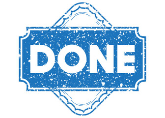 Poster - Simple vintage rubber stamp with Done text with Checkmark text.