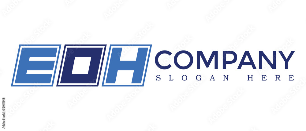 EOH three Letter Rounded rectangle boxes shape element symbol digital ...