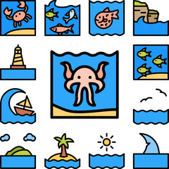 Poster - Hand, tattoo icon in a collection with other items