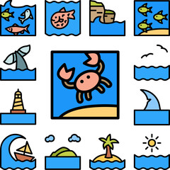 Poster - Tattoo needles icon in a collection with other items