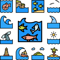 Poster - Tattoo needles icon in a collection with other items