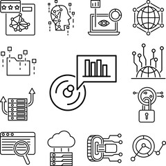 Poster - data, chart, visualization icon in a collection with other items