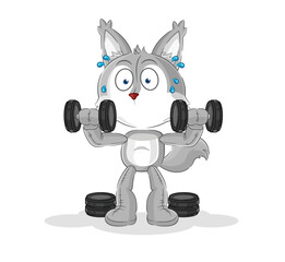 Wall Mural - wolf weight training illustration. character vector