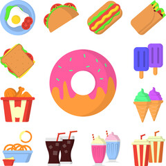 Canvas Print - Donut glaze color icon in a collection with other items