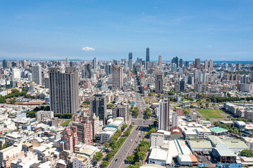 Wall Mural - Aerial  view of Kaohsiung city , Taiwan.