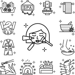 Sticker - Beauty treatment icon in a collection with other items